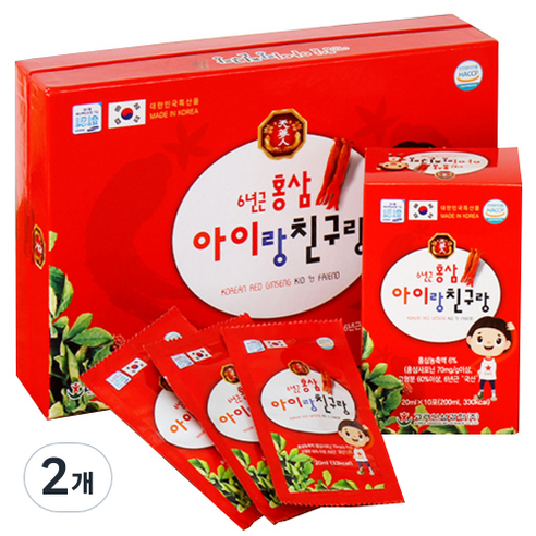 천삼인 아이랑 친구랑 홍삼 30p, 2개, 600ml
