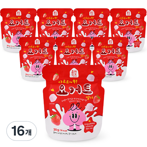 홈앤키즈 사르르쏙 요거트 딸기 20g, 딸기맛, 16개
