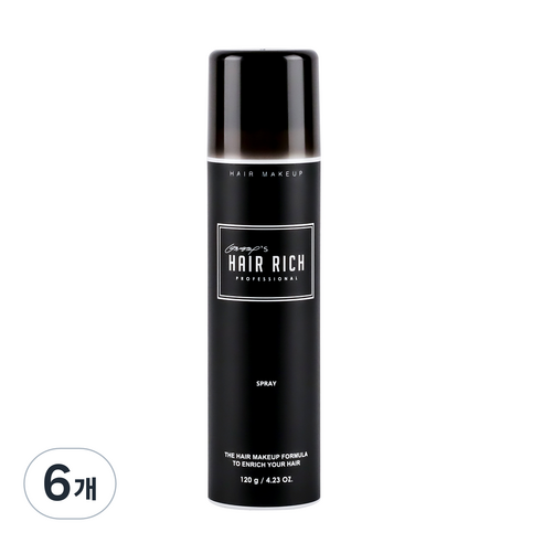 박명수헤어리치 스프레이 120g, 흑갈색, 6개