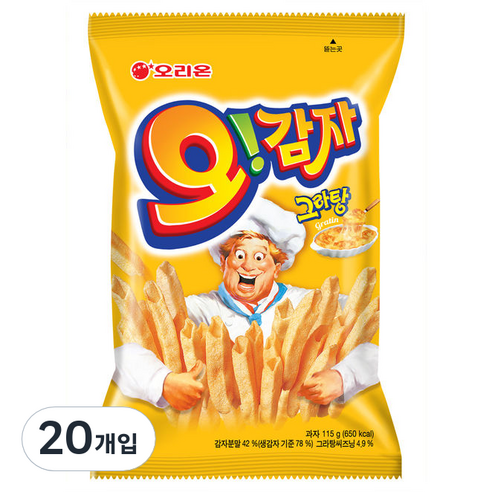 오리온 오감자 그라탕 스낵, 115g, 20개