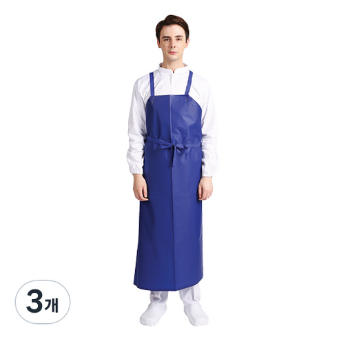 웰프런 우레탄 방수앞치마 H형 특대, 무광네이비, 3개