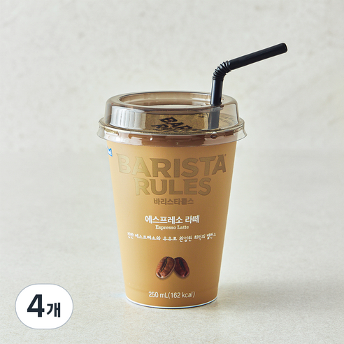 바리스타룰스 에스프레소 라떼, 4개, 250ml