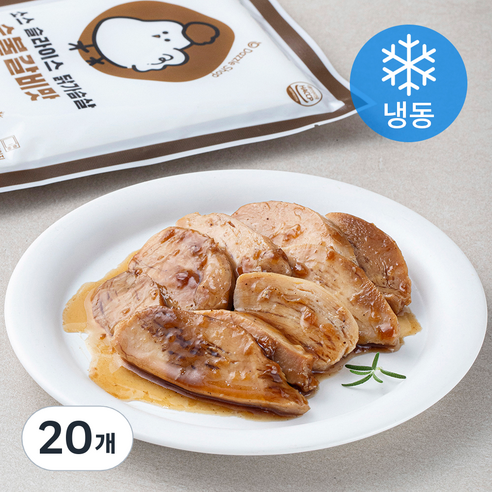 다즐샵 소스 슬라이스 닭가슴살 숯불갈비맛 (냉동), 100g, 20개