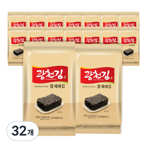 광천김 참 재래김, 15g, 32개