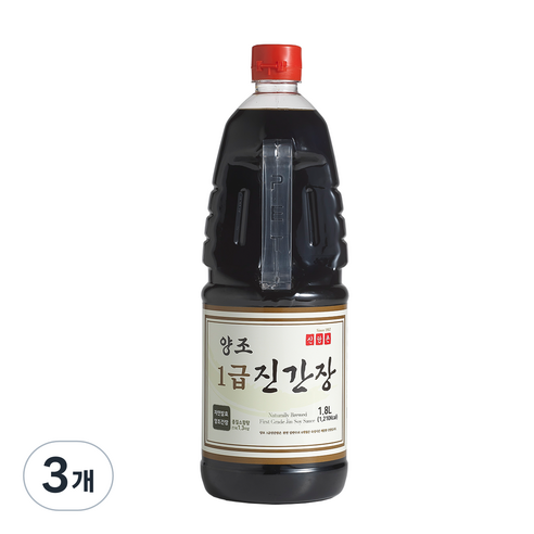 신앙촌 양조 1급 진간장, 1.8L, 3개