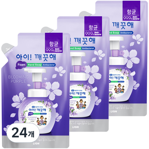 아이깨끗해 핸드워시 리필 블루밍퍼플, 200ml, 24개
