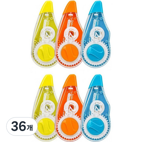 델리 투명 비비드 수정 테이프 E8137 5mm x12m, 랜덤발송, 36개