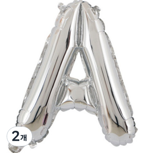팡파티 레터링 알파벳 풍선 A 40cm, 실버, 2개