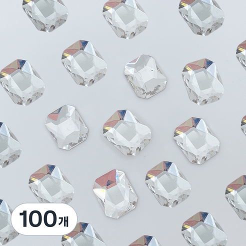 메이브라운 네일스톤 대용량 팔각 6 x 8 mm, 크리스탈, 100개
