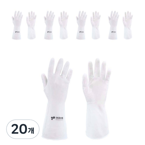 808 키친아트 만능 니트릴 블랜드 양손 장갑세트 M, 화이트, 중(M), 20개