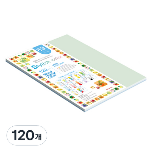 종이문화 스타일리쉬 얇은 혼합색지 120g 06 SN Blue Tone, 120개, 8절