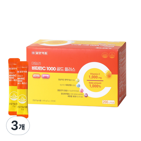 일양약품 데일리 비타민C 1000 골드 플러스 200p, 3개, 400g
