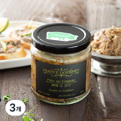 프랑스구르메 빠떼 오 꼬냑 양념육, 200g, 3개