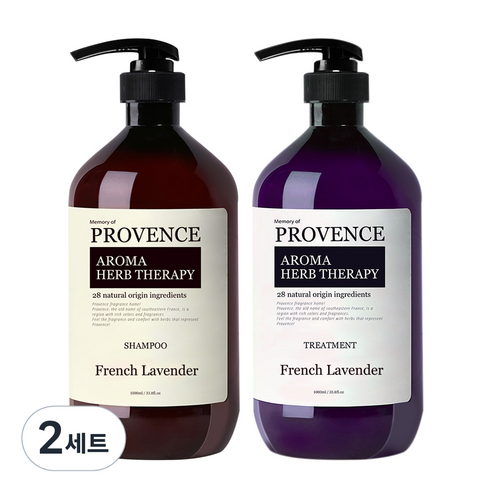 프로방스 프렌치 라벤더 샴푸 1L + 라벤더 트리트먼트 1L, 2세트