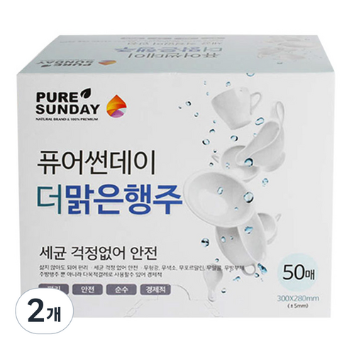 퓨어썬데이 더 맑은행주, 50개입, 2개