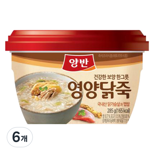 동원에프앤비 양반 죽 삼계, 285g, 6개