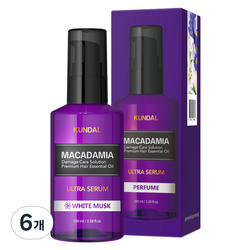 쿤달 울트라 세럼 헤어 에센스 화이트머스크향, 100ml, 6개