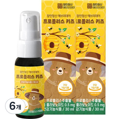   장인정신 에브리데이 프로폴리스 키즈, 30ml, 6개