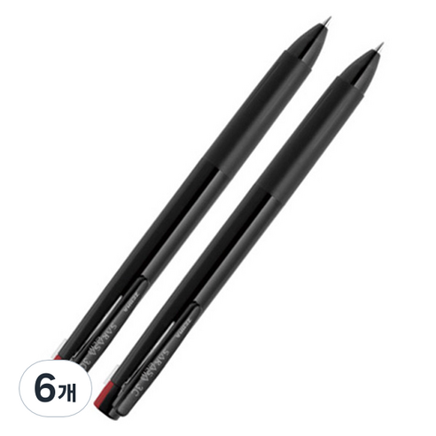 사라사 클립 3색 펜 0.4mm, 블랙, 6개