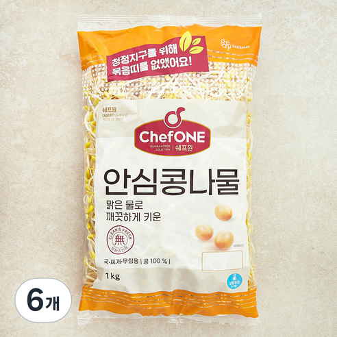 쉐프원 안심 콩나물, 1kg, 6개