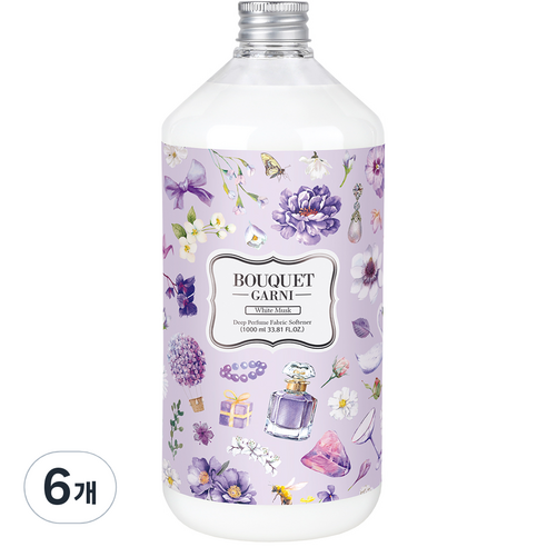 부케가르니 딥퍼퓸 섬유유연제 화이트머스크, 1000ml, 6개
