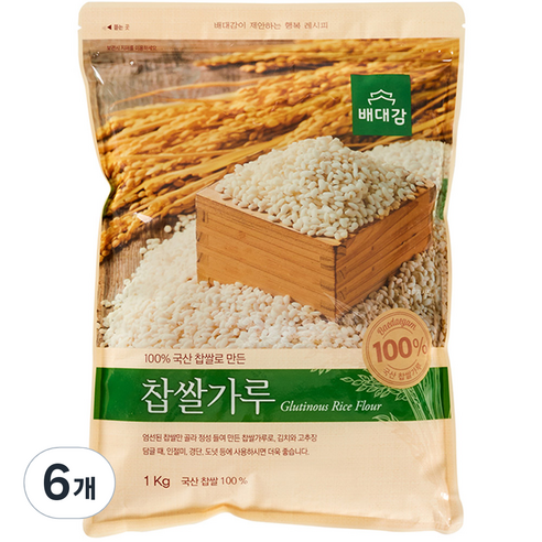배대감 찹쌀가루, 1kg, 6개