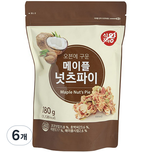식자재왕 넛츠파이 견과, 180g, 6개