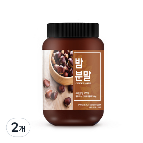 건강스토리 국내산 밤 분말, 300g, 2개