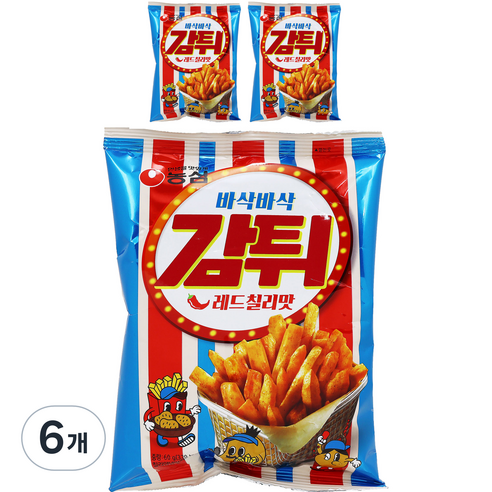 농심 감튀 레드칠리맛, 60g, 6개