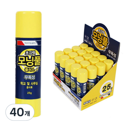 모닝글로리 모닝풀 플러스 딱풀, 25g, 40개