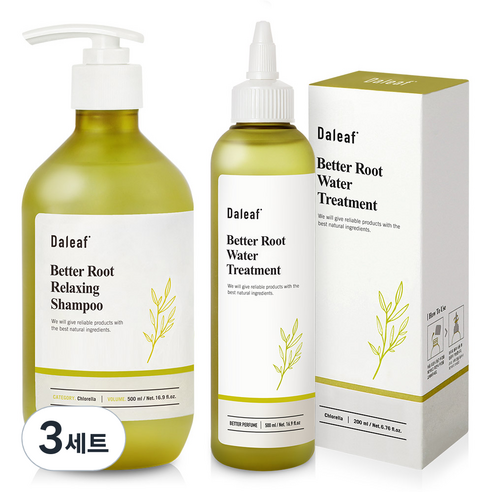 달리프 클로렐라 베러루트 릴렉싱 탈모 완화 샴푸 500ml + 달리프 클로렐라 베러루트 탈모 완화 워터 트리트먼트 200ml, 3세트