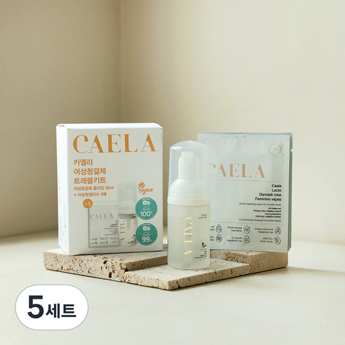 카엘라 여성청결제 폼 + 티슈 5p 트래블 키트 세트, 30ml, 5세트