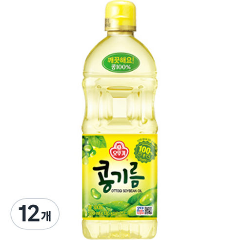 오뚜기 식용유 콩기름, 500ml, 12개