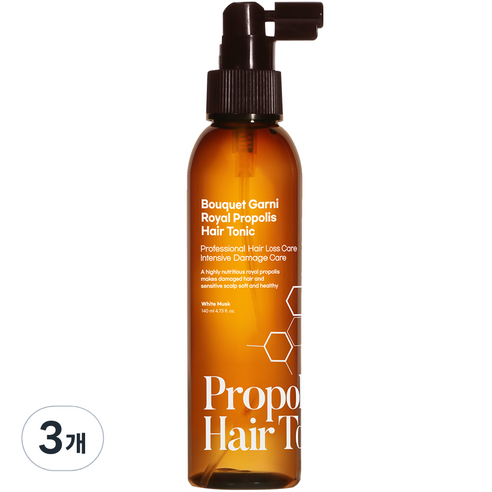 부케가르니 로열 프로폴리스 헤어토닉 화이트머스크, 3개, 140ml