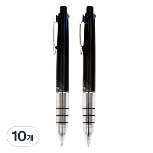 자바펜 나노&C 4 + 1 멀티펜 0.4mm, 블랙, 10개
