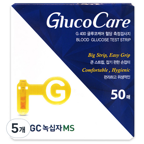 GC녹십자MS 글루코케어 G 400 혈당 측정검사지, 50개입, 5개