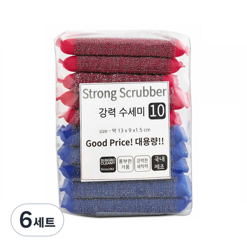 크리미 강력 울스텐 수세미, 10개입, 6세트