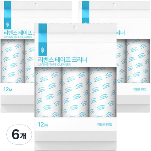 자우버탁 사선컷팅 돌돌이 테이프 클리너 리필 3p, 6개