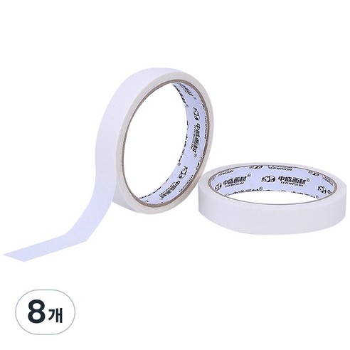 마이데일리 무지 마스킹 페이퍼 테이프 1.8cm x 15m, 화이트, 8개