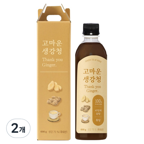 유기농마루 고마운 생강청, 2개, 1개입, 600g