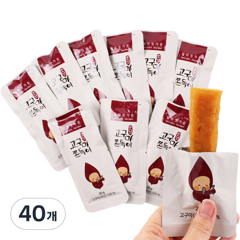 딜라잇가든 순수 고구마 쫀득이 오리지널, 20g, 40개