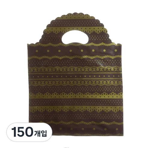 팩스타 손잡이 비닐봉투 PE30 30 x 40 cm, 갈색레이스, 150개입