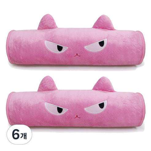 애니나라 헬로캣 차량용 목쿠션 2p, 도도(핑크), 6개
