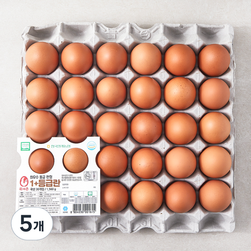 목계촌 1+ 등급 계란 1560g, 30구, 5개