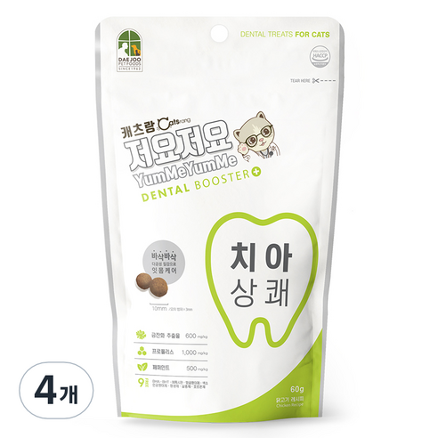 캐츠랑 고양이 저요저요 간식, 치아, 60g, 4개