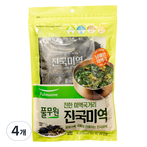 풀무원 진한 미역국거리 진국미역, 50g, 4개