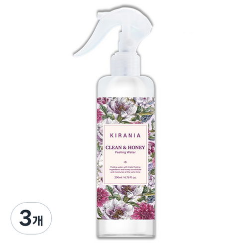 키라니아 클린 앤 허니 필링 워터 바디스크럽, 3개, 200ml