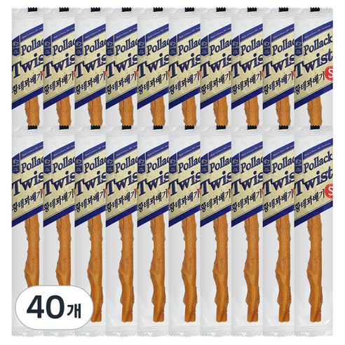 네츄럴이엑스 강아지 꽈배기 간식 S, 황태, 7g, 40개