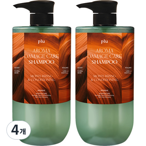 플루 아로마 데미지 케어 단백질 샴푸, 1000ml, 4개