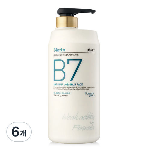 포레스트스토리 B7 약산성 탈모 헤어팩, 1000ml, 6개